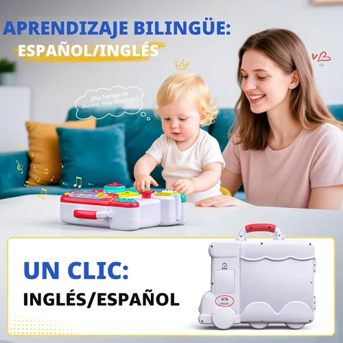 Miniatura 6 de Tablero Ocupado 54 en 1 en Inglés y Español Juguetes Montessori Regalo para Niños de 1 a 2 Años, Juguetes Educativos Montessori para Niños Pequeños