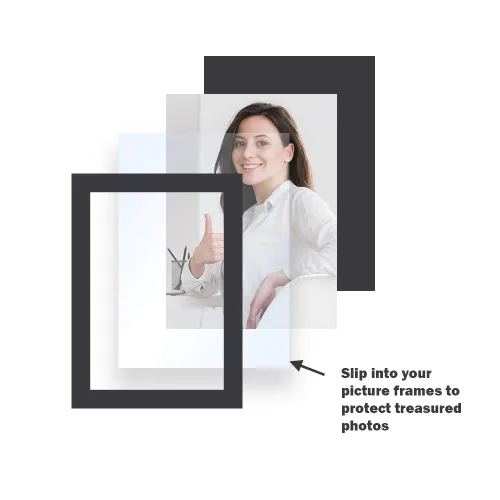Miniatura 4 de Performore Juego de láminas de plexiglás PETG transparente, paquete de 10 paneles acrílicos flexibles con película protectora de 5 x 7 pulgadas