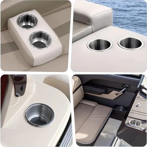 Miniatura 3 de Soporte para Tazas de Acero Inoxidable con Drenaje para Barco Marino, Caravana (4)