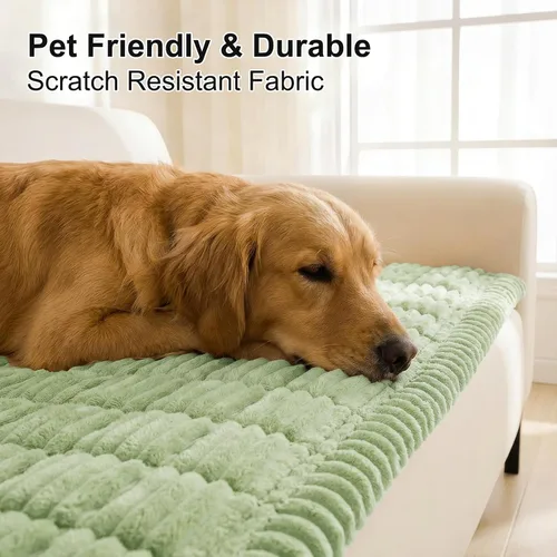 Miniatura 3 de Smiry Funda de Sofá para Perros Lavable, Fundas de Sofá para Mascotas Antideslizantes y Peludas para Sofá de 3 Cojines Apto para Mascotas, Protector