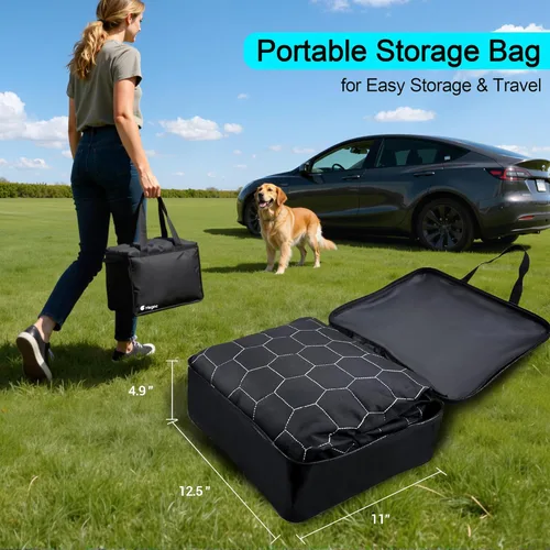 Miniatura 7 de Meginc Fundas de Asiento para Perros para Asiento Trasero, Asiento de Coche para Perros para Tesla Model 3, Funda de Asiento para Mascotas 100%