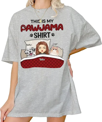 Pawfect House This is My - Camisa de pijama con mascota, camiseta personalizada, regalos de mamá para perros, regalos de cumpleaños para los amantes