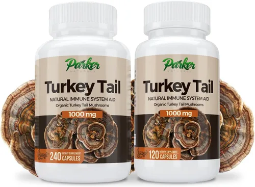 Miniatura 4 de Parker Naturals Cápsulas de hongos de cola de pavo - Suplemento orgánico de hongos para apoyo a la salud del sistema inmunológico - 1000 mg