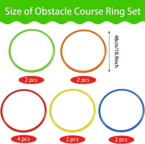 Libima Juego de Anillos de Carrera de Obstáculos Aro de Ejercicio Aro Grande Juguetes de Plástico Juguetes de Patio de Recreo para Práctica de