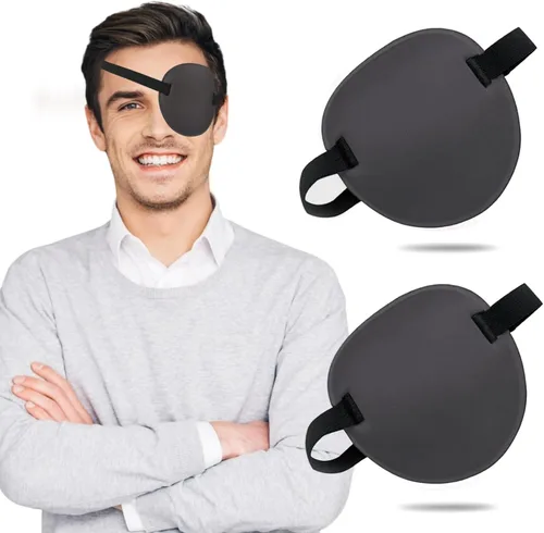 Miniatura 13 de 2 parches oculares ajustables para tratar la ambliopía u ojo vago, válidos para el ojo derecho o izquierdo, color negro