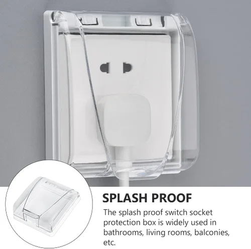 Miniatura 8 de 4 unids caja 86 cubierta de interruptor Conjoined Socket Case Protector de pared Socket Cover Socket Protective Case Wall Plug Covers Wall Cover