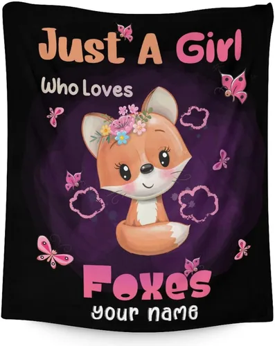 Miniatura 14 de Manta de zorro para niñas, suave, mullida y acogedora, manta de regazo de 30 x 40 pulgadas para sofá, oficina, lindas mantas cálidas, regalos