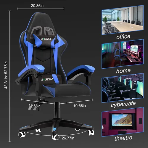 Miniatura 2 de Racingreat Silla de juegos con respaldo alto, silla ergonómica para jugadores de computadora con reposacabezas y soporte lumbar, silla de juego