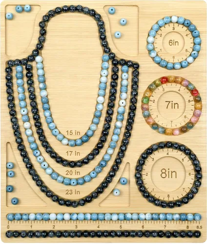 Miniatura 7 de Petoysoso Tableros de cuentas para la fabricación de joyas, tablero de cuentas de bambú para pulseras de joyería, tablero de cuentas de pulsera