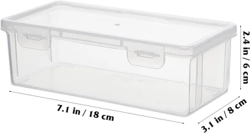Miniatura 2 de SHOWERORO Recipiente hermético para pan, transparente para almacenamiento de alimentos y organización de aperitivos, 7.1 x 3.1 x 2.4 pulgadas