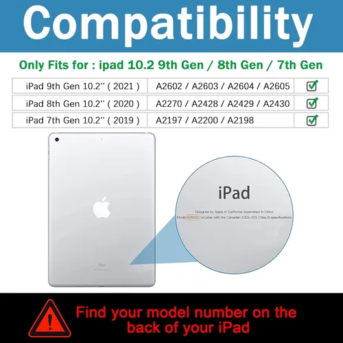 Miniatura 2 de Nitupai Funda para iPad 10.2 Funda para iPad 9ª/8ª/7ª generación Caso resistente a prueba de golpes resistente funda protectora de 10.2 pulgadas