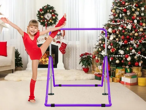 Miniatura 7 de Gymnastics Bar for Kids, Folding Gymnastic Horizontal Bars with Adjustable Height, Expandable Junior Training Bar for Home