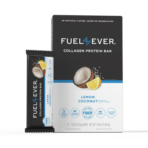 Miniatura 9 de Fuel 4 Ever Barras de proteína de colágeno, 0.45 onzas de proteína, sin gluten, sin lácteos, sin stevia o ingredientes artificiales añadidos