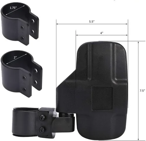 Miniatura 3 de Juego de 2 espejos retrovisores/laterales UTV Breakaway Offroad para 1.75-2 pulgadas Mount Polaris RZR 900S XP 1000 Can Am Maverick X3 Gator Mirrors