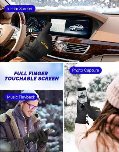 Miniatura 4 de Guantes de invierno impermeables para esquí y nieve, para mujeres y hombres, resistentes al viento, para clima frío, cálidos, térmicos