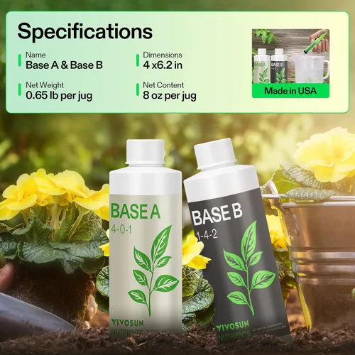 Miniatura 8 de VIVOSUN Paquete de Nutrientes Líquidos Base A & B, Fertilizante Hidropónico para Crecimiento Grande, Apoya Etapas Vegetativas y de Floración