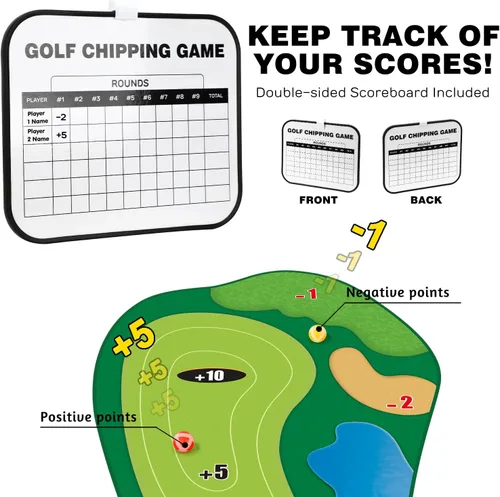 Miniatura 5 de TOY Life Alfombrilla de Juego de Golf Chipping para Interiores y Exteriores, Juegos para Adultos y Familias, Niños, Equipo de Juego al Aire Libre