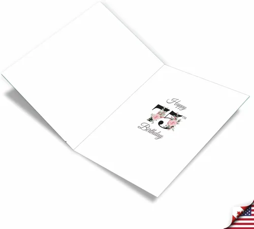 Miniatura 2 de NobleWorks J8261MBG - Tarjeta de felicitación de cumpleaños de 75 x 11 pulgadas con sobre (1 unidad), tamaño grande, tamaño jumbo floral de 75 años