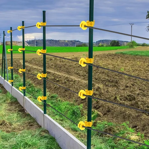 Miniatura 6 de Geiserailie 66 unidades aislantes eléctricos de poste en T, extensor de aislador de madera, cable eléctrico estándar, ajuste cómodo, clip de poste