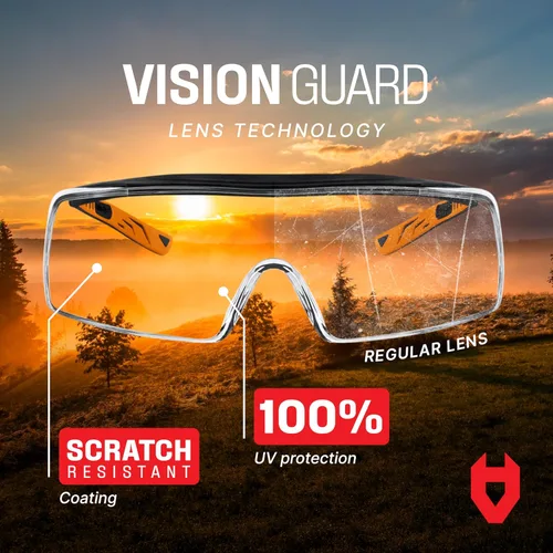 Miniatura 4 de NoCry - Gafas de seguridad que se ajustan a tus gafas graduadas. Lentes envolventes antirayaduras transparentes, protección UV400, certificación