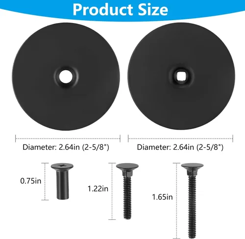 Miniatura 2 de Placa Premium de Acero Inoxidable para Cubrir Agujero de Puerta - Tapa de Cerrojo de Seguridad de 2-5/8 de Diámetro con Tornillos para Mayor