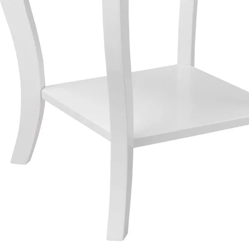 Miniatura 9 de Giantex Mesa auxiliar de 16 pulgadas con almacenamiento y estante patas curvas, muebles para el hogar para sala de estar, sofá, mesa auxiliar
