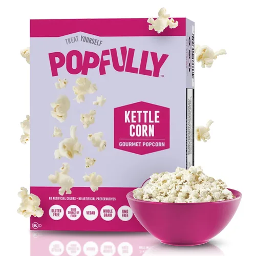Miniatura 17 de POPFULLY Palomitas 94% libres de grasa totalmente explotadas, bolsas para compartir, sabor a mantequilla ligera, gran explosión, bolsas