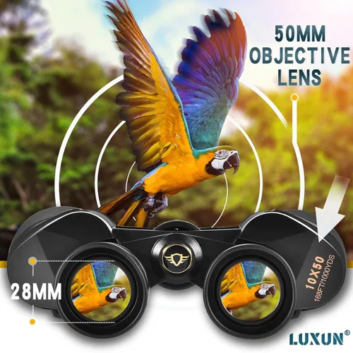 Miniatura 5 de LUXUN 10x50 Binoculars for Adults, HD Compact Binocular with Low Light Night Vision, Powerful Waterproof Binoculars for Hunting Bird Watching and