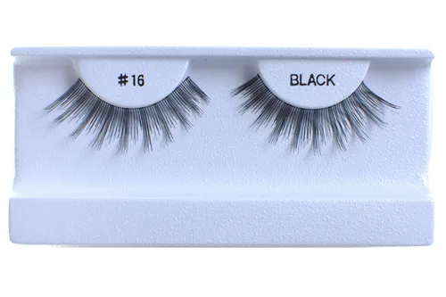 Miniatura 17 de 10 pares de pestañas postizas 100% cabello humano negro natural #99 negro (Black-99)