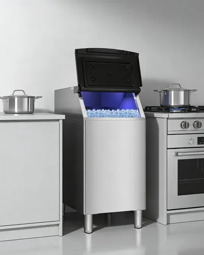 Miniatura 7 de Cubo de almacenamiento comercial para máquina de hielo, capacidad de 300 libras, contenedor de almacenamiento de hielo comercial de acero inoxidable