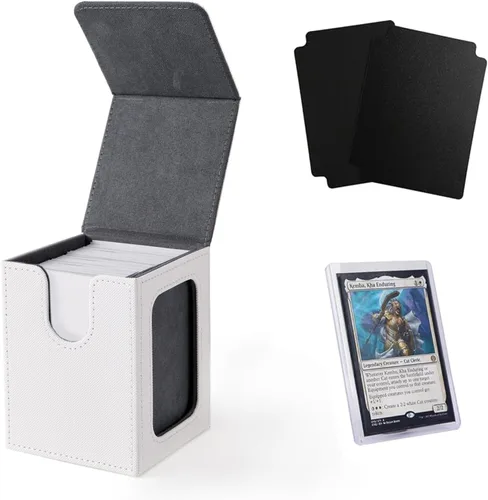 Miniatura 10 de Venssu MTG Caja de cubierta para pantalla Commander, caja de cartas para 100 tarjetas de doble funda, almacenamiento de tarjetas TCG con 2 divisores