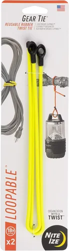 Miniatura 10 de Nite IZE Gear Tie Loopable, el original lazo de goma reutilizable con lazo integrado resistente, 12 pulgadas, negro, paquete de 2, fabricado