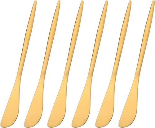 Cuchillo esparcidor de 6 piezas, esparcidores de acero inoxidable para cocina, cuchillos esparcidores de queso, cuchillo de postre para aperitivo,