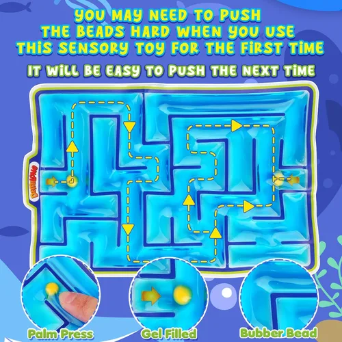 Miniatura 8 de Demilong Juguetes Sensoriales Fidget Marble Maze – Artículos Sensoriales Rellenos de Gel para Niños y Adolescentes con Autismo Juguetes Táctiles