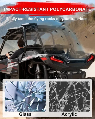 Miniatura 4 de StarknightMT RZR - Ventana trasera transparente para parabrisas compatible con Polaris Razor XP 1000/4 1000/Turbo/Turbo4 2014-2023, accesorios