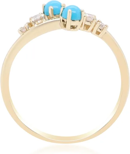 Miniatura 3 de Gin & Grace Anillo de oro amarillo de 10 quilates con diamantes para mujer