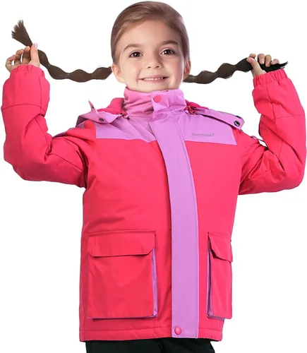 Miniatura 22 de Chaqueta de esquí impermeable para niñas, chaqueta de snowboard para exteriores, resistente al viento, con forro polar, abrigo de nieve cálido
