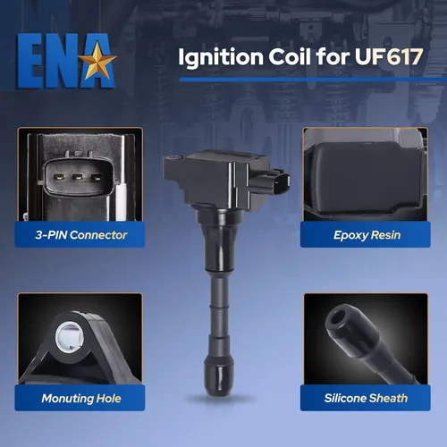 Miniatura 4 de ENA Juego de 6 bobinas de encendido y bujías iridio platino 3.7 5.6 compatibles con Infiniti Nissan 370Z FX37 G37 M37 Q40 Q50 Q60 Q70 QX70 3.7L 5.6L