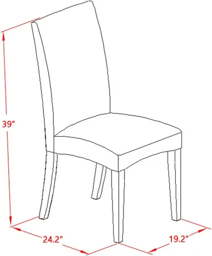 Miniatura 14 de East West Furniture DLDR5-BLK-24 - Juego de mesa de comedor moderno de 5 piezas, incluye una mesa redonda de madera con gotas y 4 sillas tapizadas