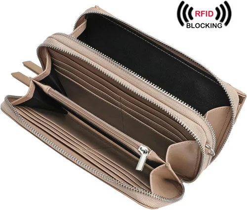 Miniatura 2 de Lanyani Cartera cruzada RFID con bolsillo para teléfono para mujer, cuero vegano