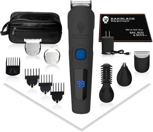 baKblade Bodbarber - Kit de aseo para hombre 11 en 1, recortadora eléctrica de barba para hombres, peluquería de ingle, peluquería corporal,