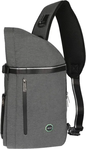 Bolso bandolera grande, mochila para portátil, bolso de mensajero cruzado, mochila de viaje para el hombro, B-gris claro, Grande, Bolso bandolera