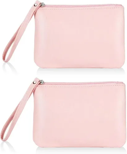 Miniatura 7 de Paquete de 2 pequeñas bolsas de maquillaje con cremallera para bolso, lápiz labial, organizador de maquillaje de viaje para mujeres, productos Negro