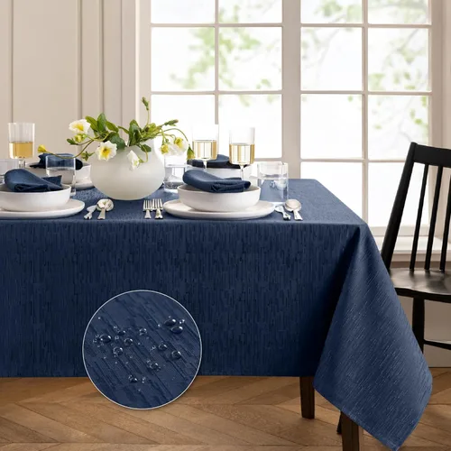 Miniatura 34 de Elrene Home Fashions - Mantel Continental de textura sólida resistente al agua, manchas y arrugas, 70 pulgadas, redondo, color gris pardo