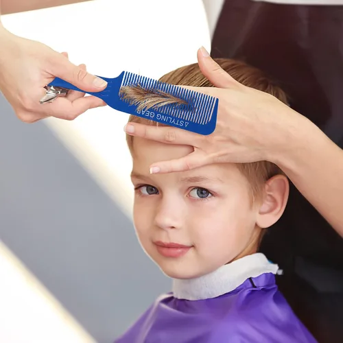 Miniatura 5 de Styling Gear 404 Clipper 9 In. Dientes ondulados Top Plano Clipper Mezcla Peine Corte Peluquero Peluquero Peines Flexibles 1 Pc (azul)