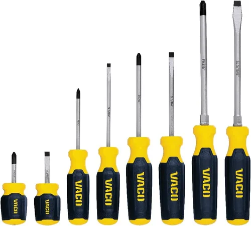 Miniatura 9 de VACO VAC7082 - Juego de destornilladores de 8 piezas, versátiles Phillips y destornilladores ranurados, cuchillas de precisión grabadas con láser