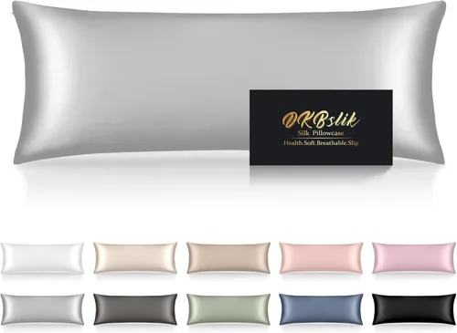 Miniatura 58 de Funda de almohada de seda para cabello y piel, fundas de almohada de seda de morera tamaño estándar, anti-acné, refrescante para dormir, seda Rosa
