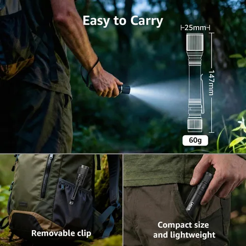 Miniatura 6 de Lepro LED Mini Flashlight High Lumens with Clip, Waterproof, Energy Saving, Portable for Outdoor, Emergency, AA Batteries Included, Tactical &