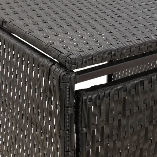 Miniatura 6 de Cobertizo de basura individual para exteriores, cubo de basura de polietileno para jardín, patio, patio trasero, basurero al aire libre, color Negro