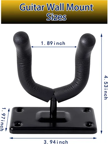 Miniatura 3 de Paquete de 2 soportes de pared para guitarra, ganchos de pared para guitarra, exhibición perfecta de instrumentos musicales para tiendas minoristas